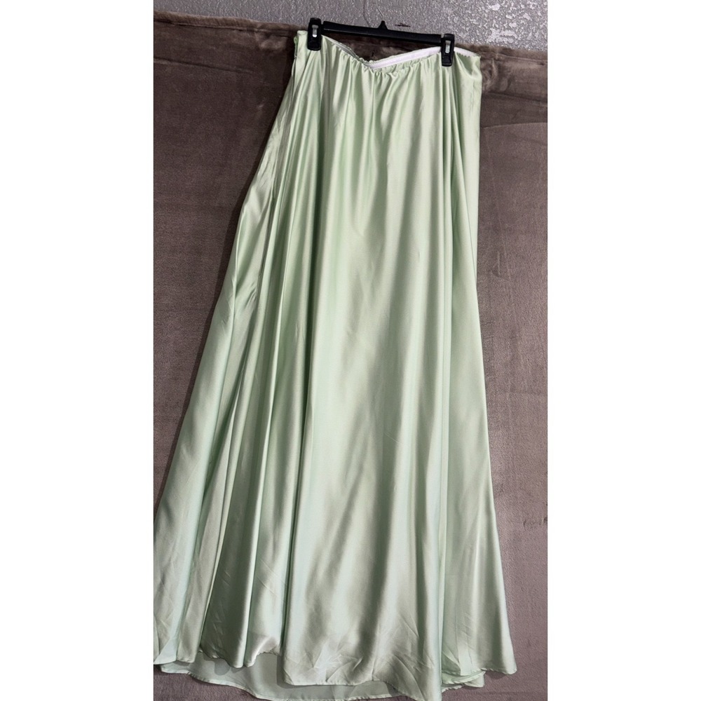 Show Me Your Mumu Tinsley Tube Dress Womens Large Pistachio Luxe Satin Side Zip - Picture 8 of 13